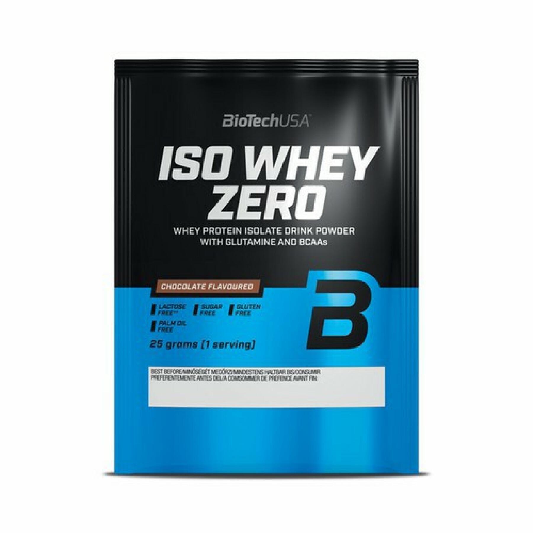 50 packets of lactose-free protein Biotech USA iso whey zero - Chocolate - 25g