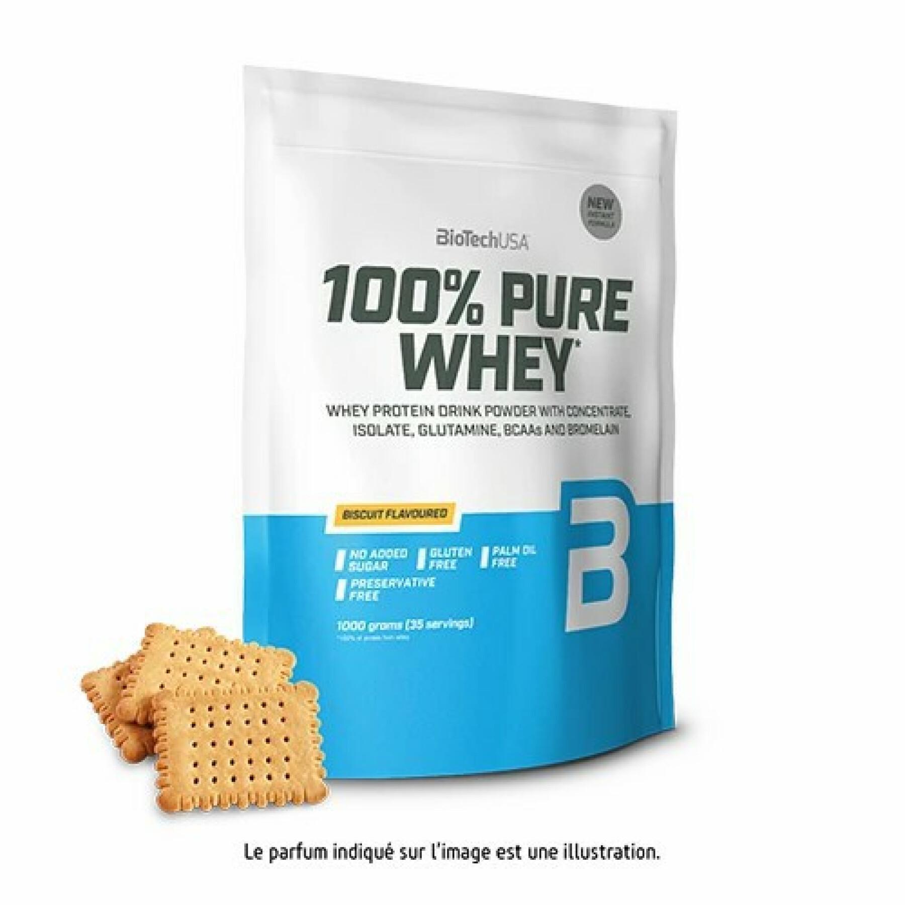 Lot of 10 bags of 100% pure whey protein Biotech USA - Biscuit - 1kg