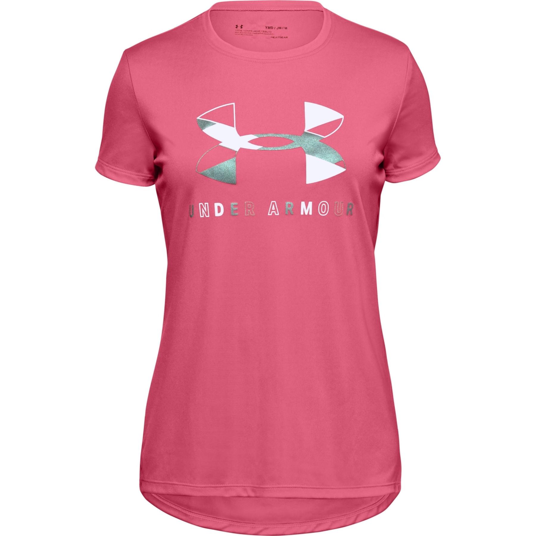 Girl's T-shirt Under Armour à manches courtes Tech Big Logo