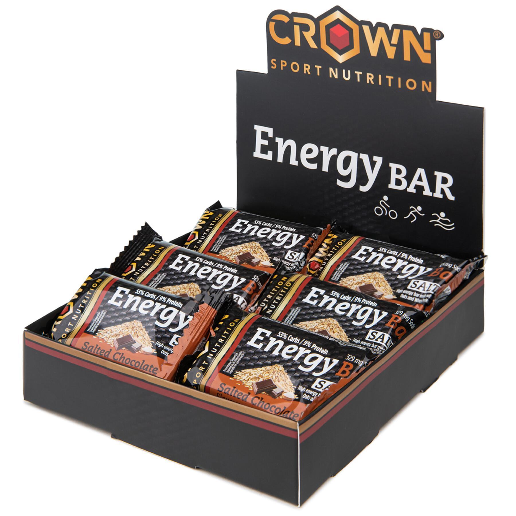 Lot of 12 nutrition bars Crown Sport Nutrition Energy - chocolat salé - 60 g