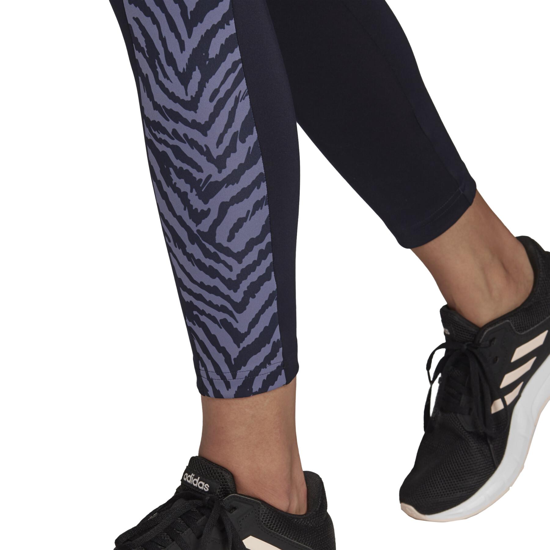 Women's 7/8 tights adidas High-Rise Sport Zebra