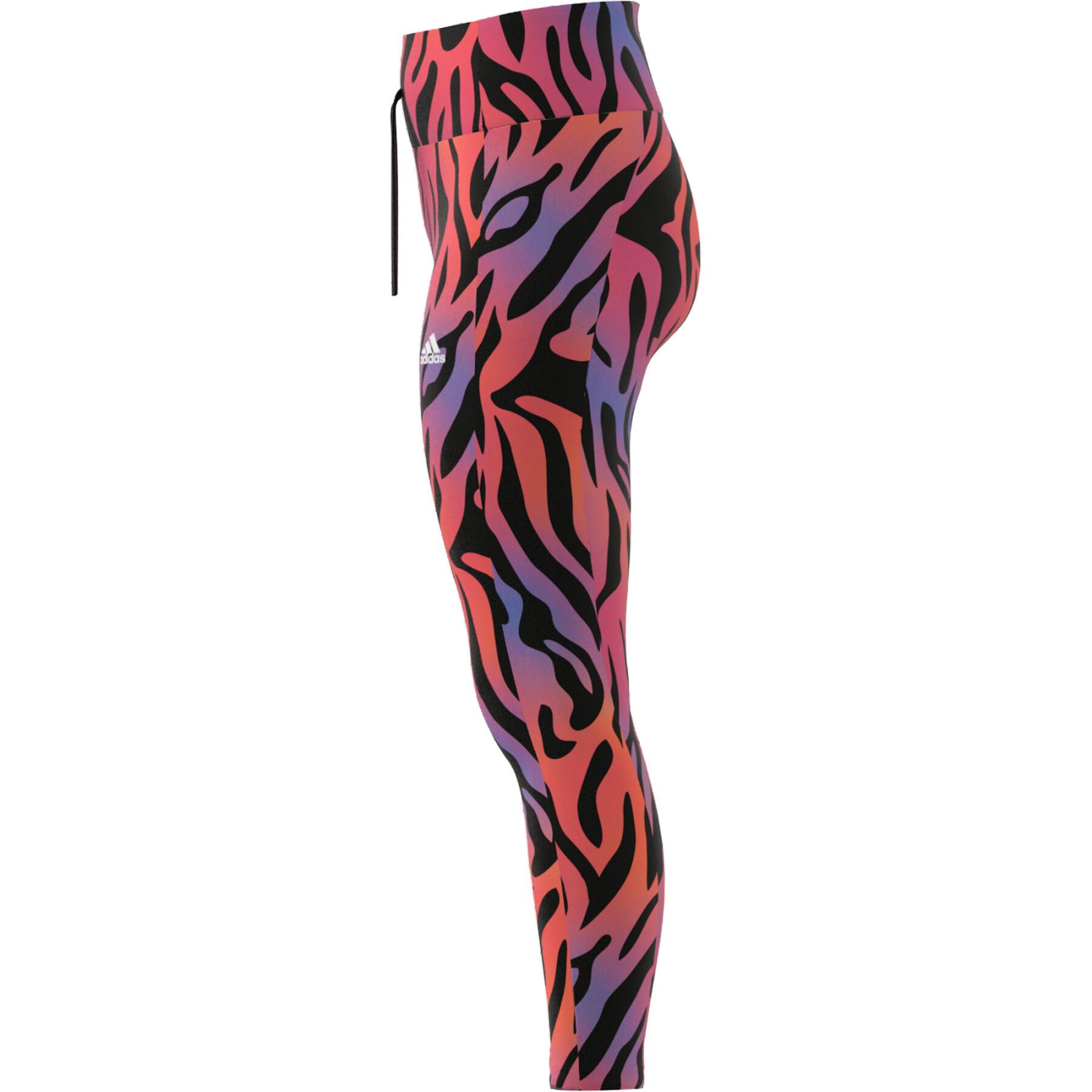 Legging woman adidas Running Essentials Tiger Print 7/8
