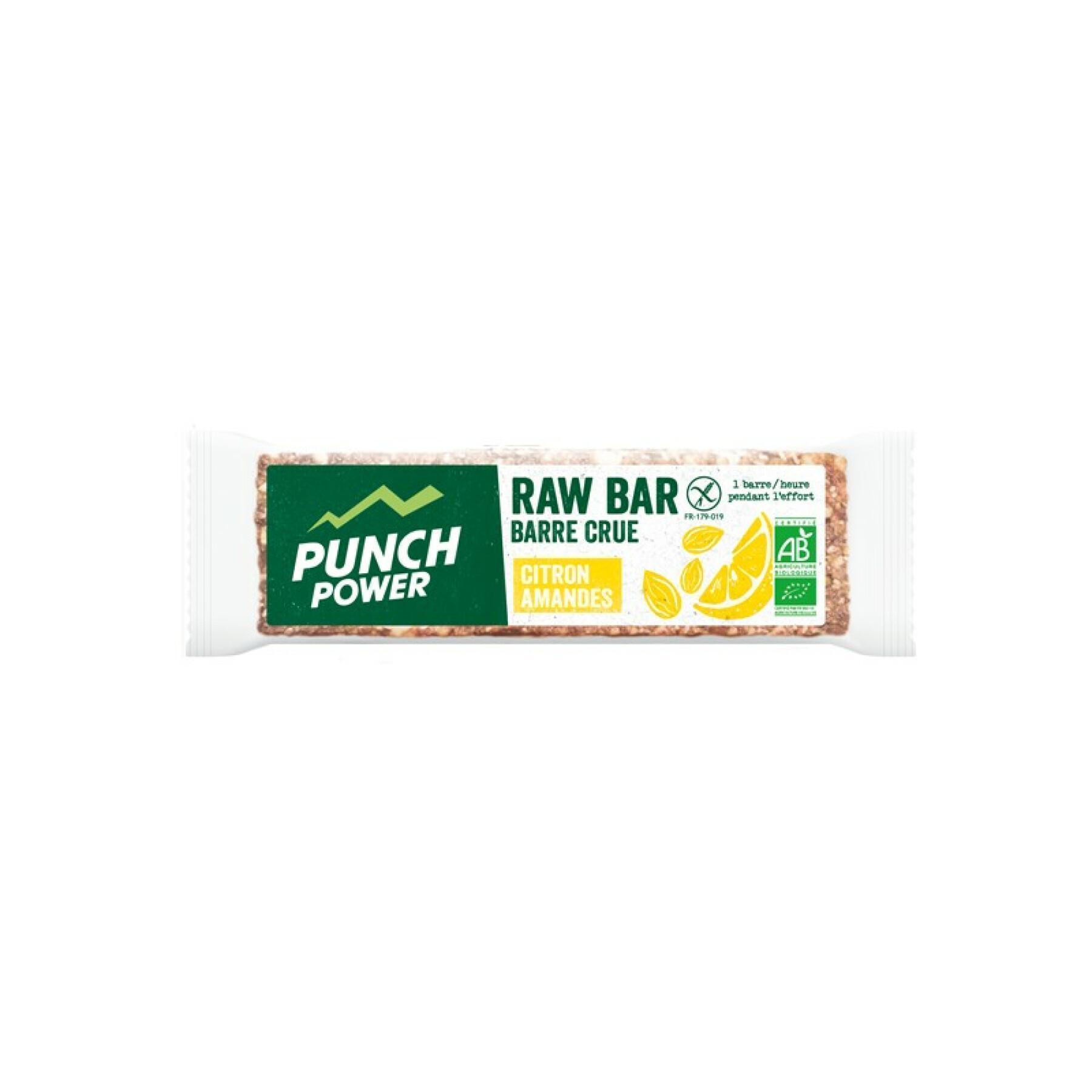 Display 20 energy bars Punch Power Rawbar Citron amande