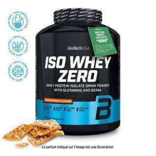Protein pot Biotech USA iso whey zero lactose free - Caramel salé - 2,27kg (x2)