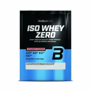 50 packets of lactose-free protein Biotech USA iso whey zero - Fraise - 25g