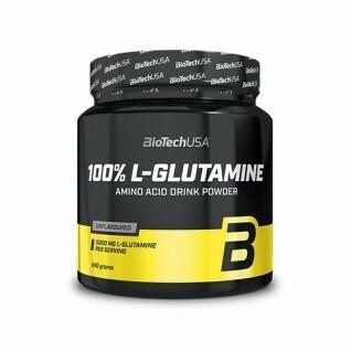 Pack of 10 jars of amino acids Biotech USA 100% l-glutamine - 240g