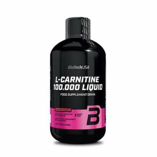 Bottles of liquid l-carnitine 100 000 Biotech USA - Cerise - 500ml (x12)