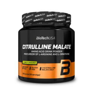 Pack of 10 jars of citrulline malate powder boosters Biotech USA - Lime - 300g
