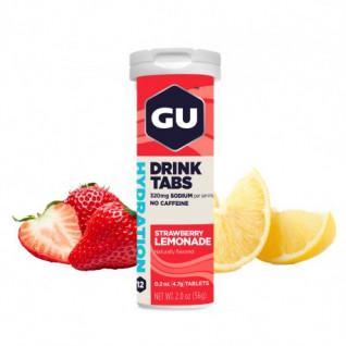 Tube of 12 hydration tablets Gu Energy fraise/limonade (x8)