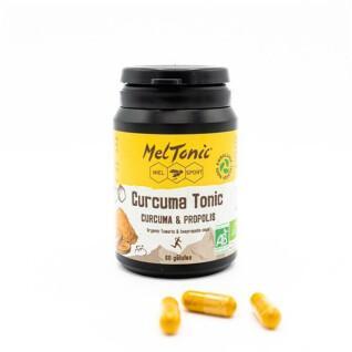 Box of 60 capsules organic food supplement turmeric Meltonic