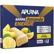 Pack of 5 melting energy bars, including 1 free bar Apurna Citron/Amande