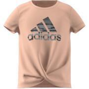 Girl's T-shirt adidas Primegreen AEROREADY Training Dance Move Knotted Metallic Logo-Print