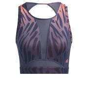 Women's bra adidas Training Light-Support Long-Line Tiger-Print